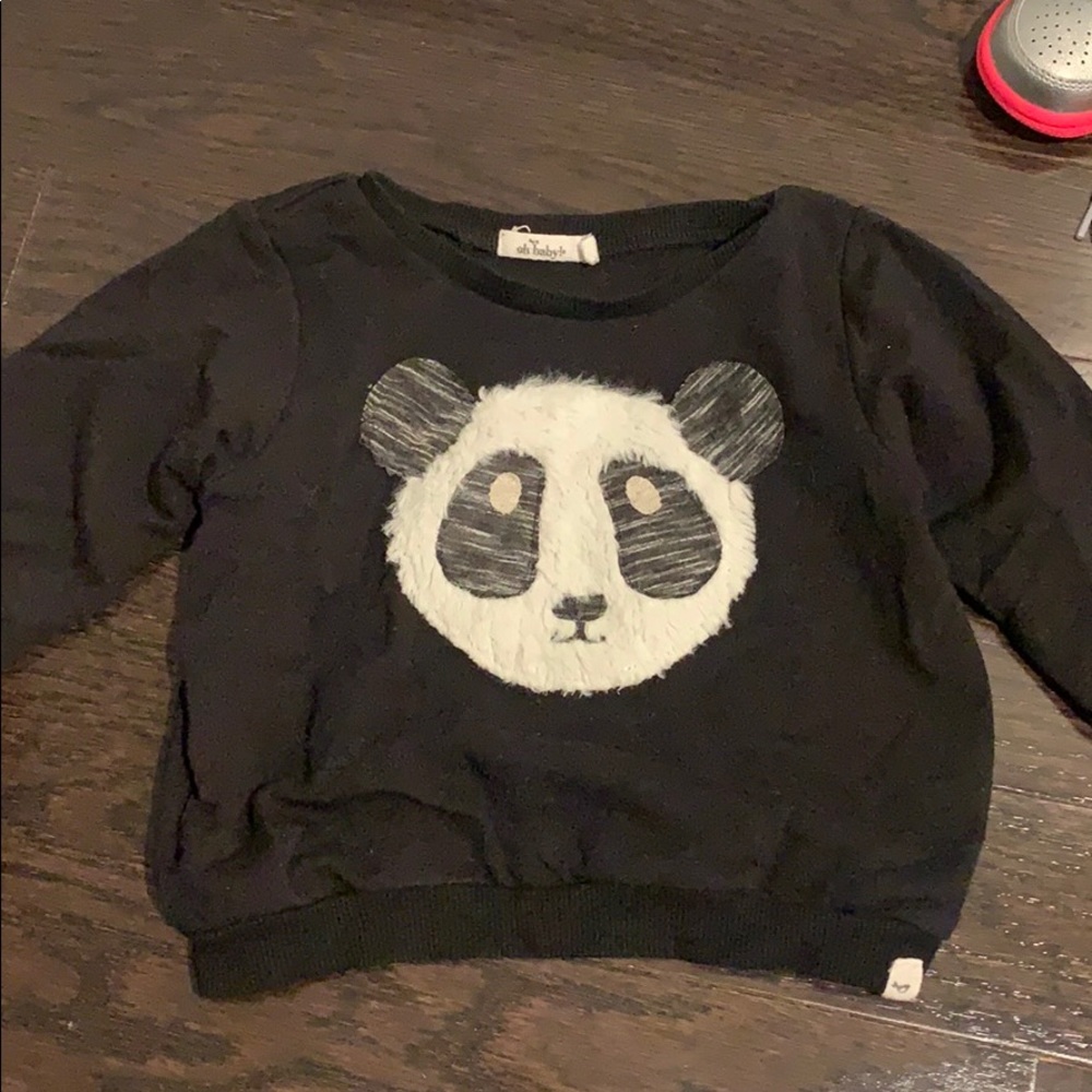 oh baby black panda sweatshirt